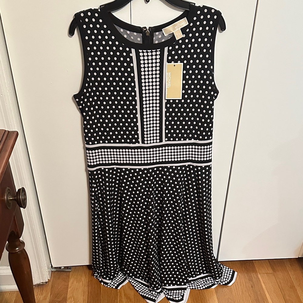 NWT Michael Kors Polka Dot Dress Size MP - Picture 3 of 7